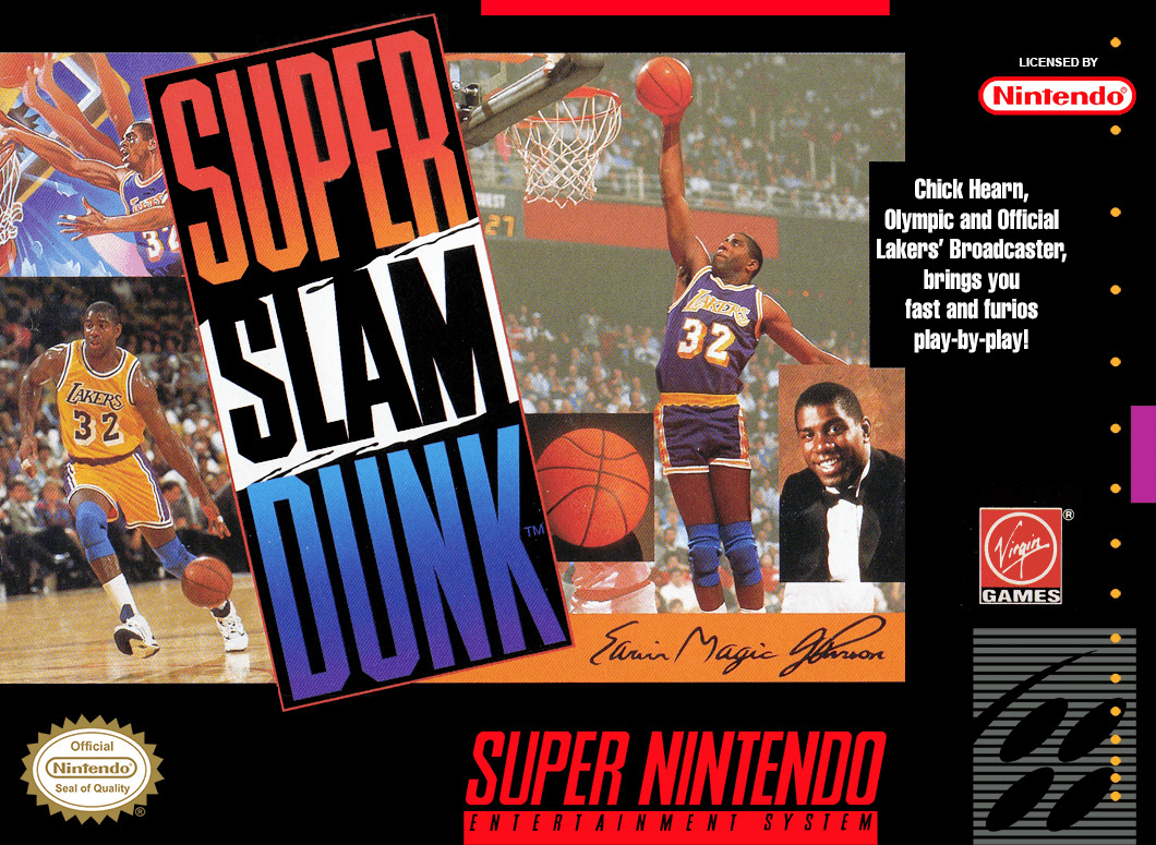 Super Slam Dunk box art for Super Nintendo